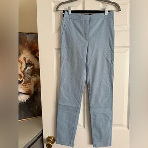 Zara Light Blue Dot-Print Straight Leg Pants